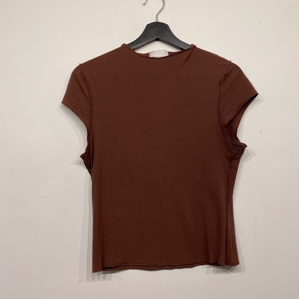 Isalis Brown Inside Out‎ Stretchy T-Shirt Large
